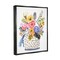 Stupell Industries Birds Perched Fun Floral Blossoms Black Framed Floater Canvas Wall Art